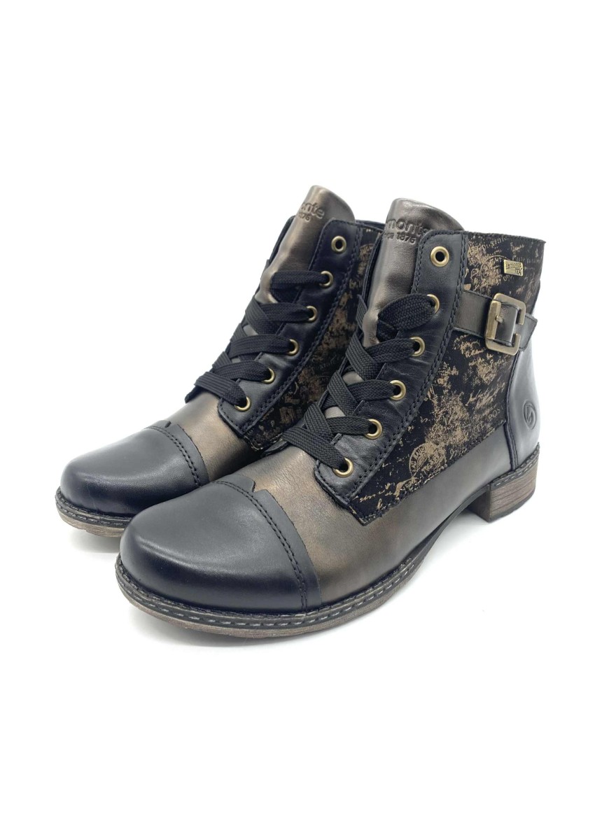 Bottine à Lacet Remonte D4381-03 Noir Bronze | Marina & Paloma