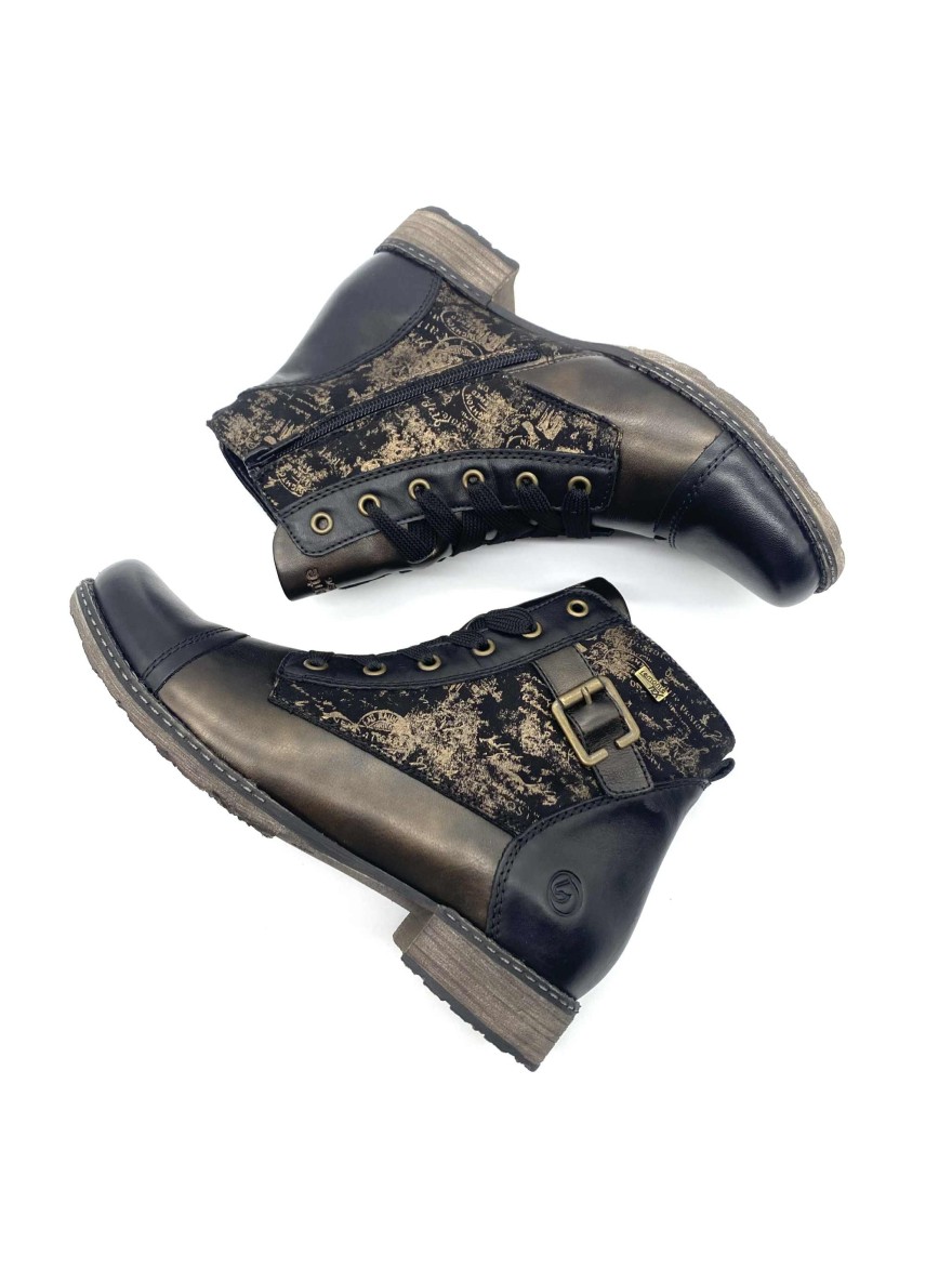Bottine à Lacet Remonte D4381-03 Noir Bronze | Marina & Paloma