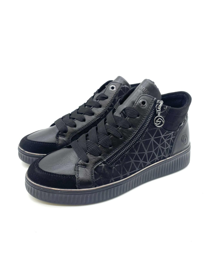 Basket Montante Remonte D2E70-00 Noire Streetwear Chic | Marina & Paloma