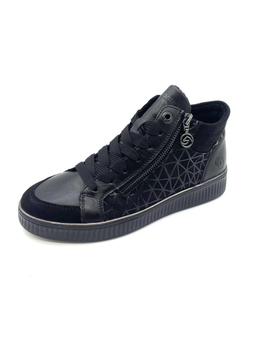 Basket Montante Remonte D2E70-00 Noire Streetwear Chic | Marina & Paloma