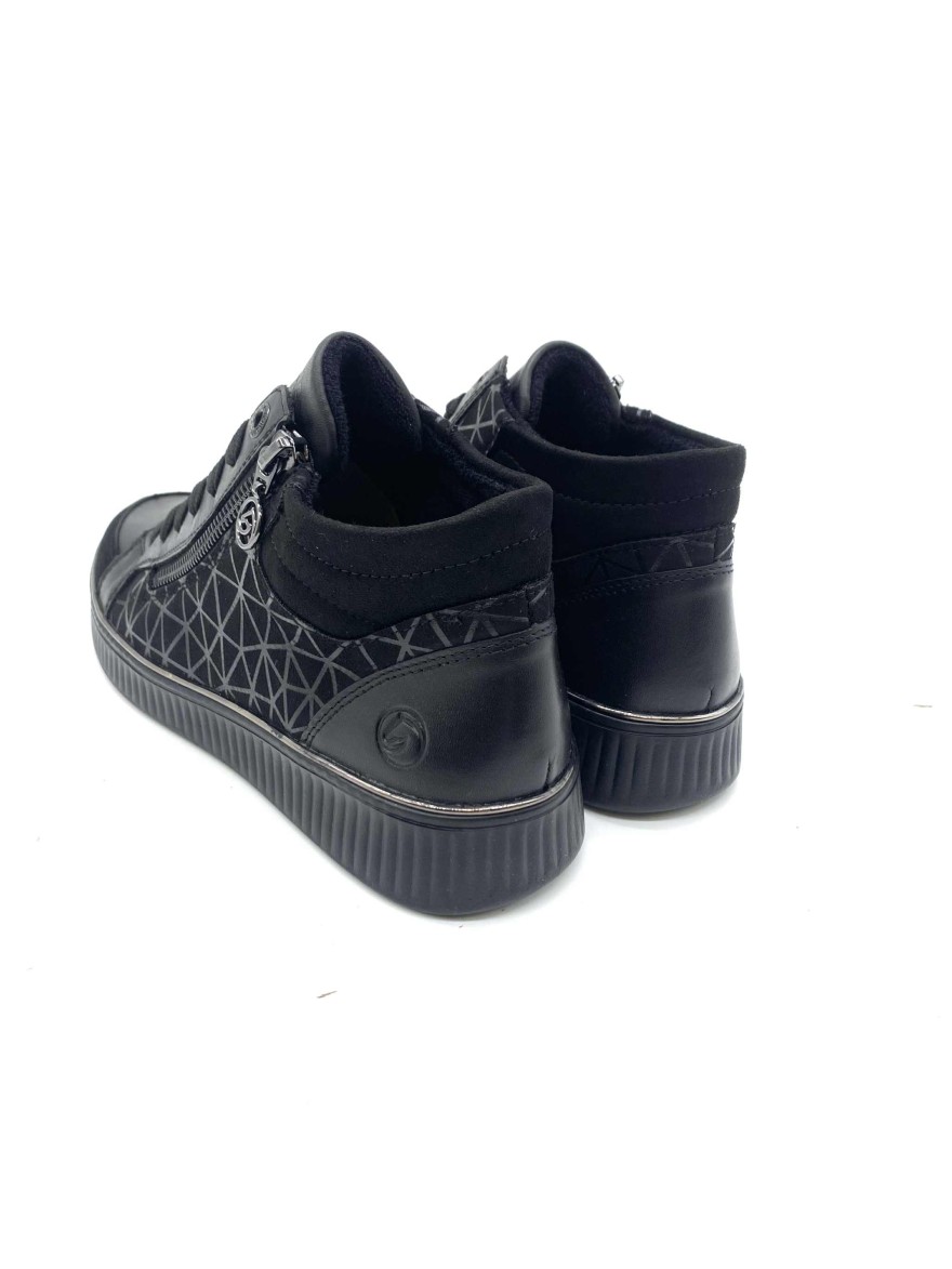 Basket Montante Remonte D2E70-00 Noire Streetwear Chic | Marina & Paloma