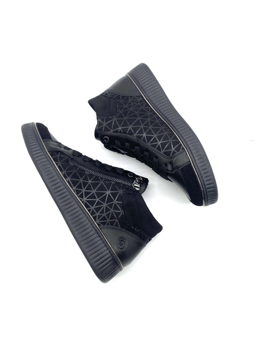 Basket Montante Remonte D2E70-00 Noire Streetwear Chic | Marina & Paloma