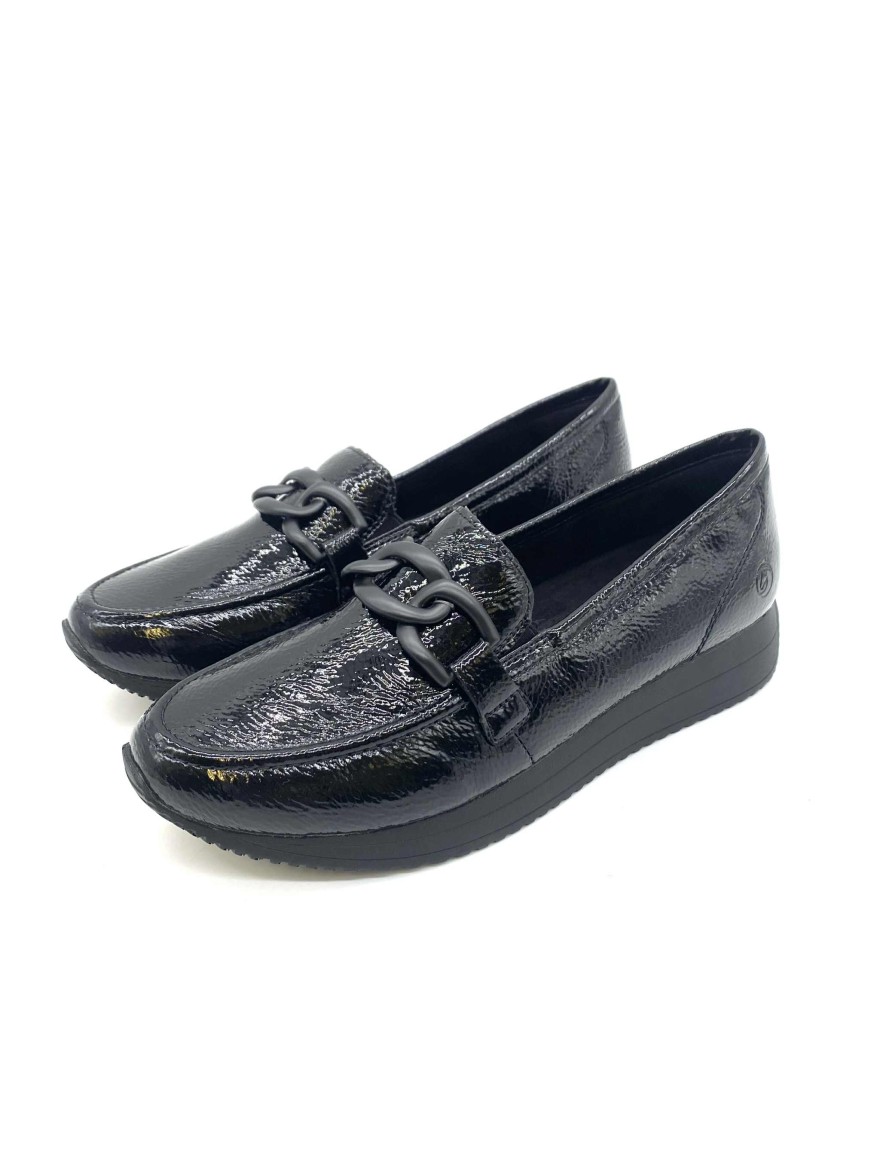 Mocassin Vernis Remonte D0H15-02 Noir Chic et Confort | Marina & Paloma