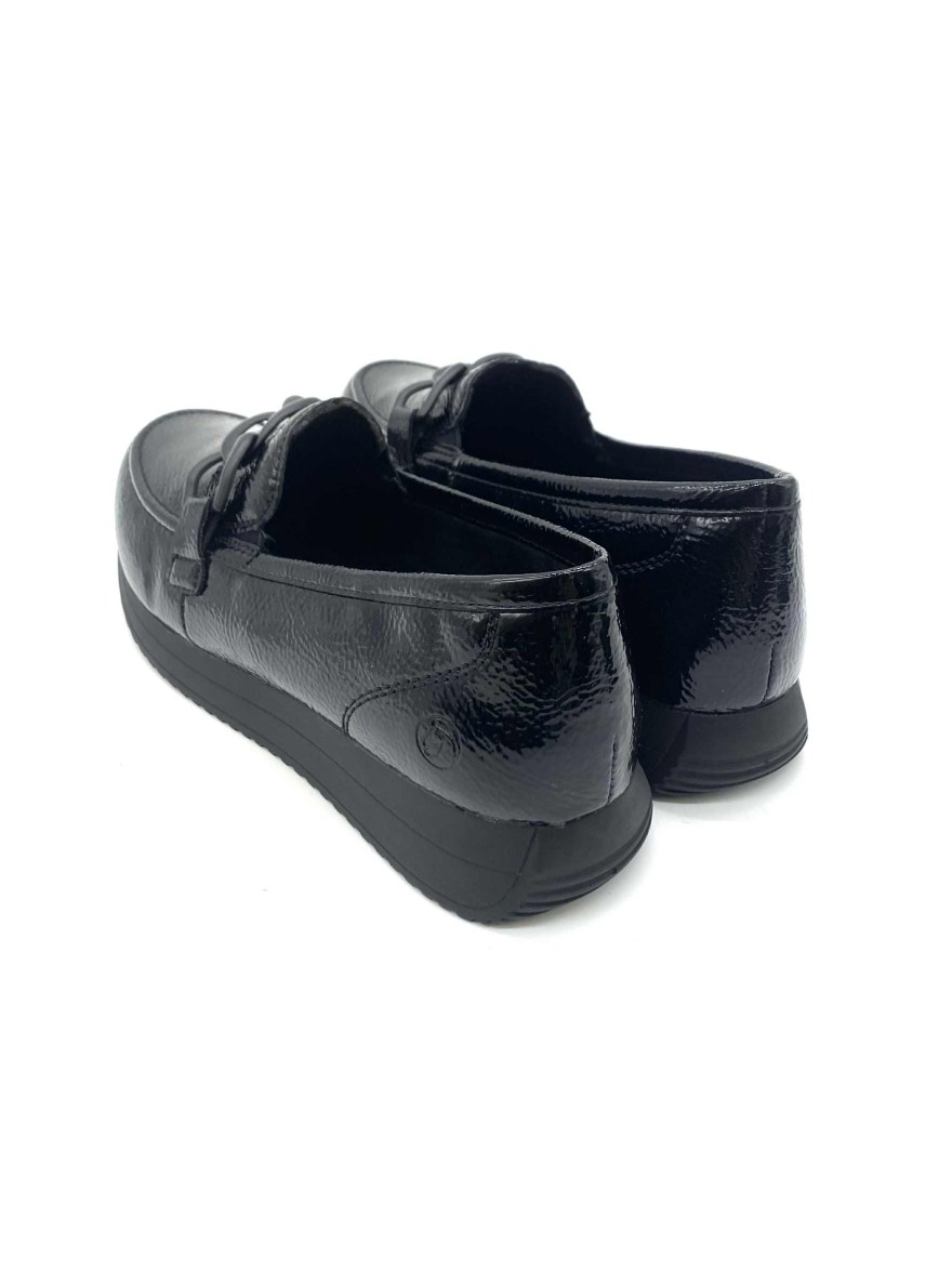 Mocassin Vernis Remonte D0H15-02 Noir Chic et Confort | Marina & Paloma