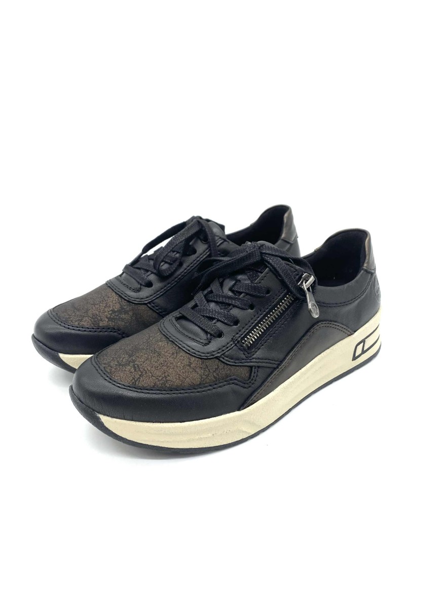 Basket Rieker N8114-00 | Noir & marron | Confort Antistress Extra Wide