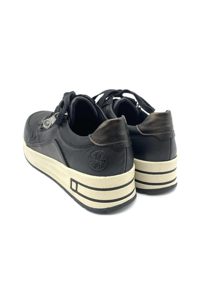 Basket Rieker N8114-00 | Noir & marron | Confort Antistress Extra Wide