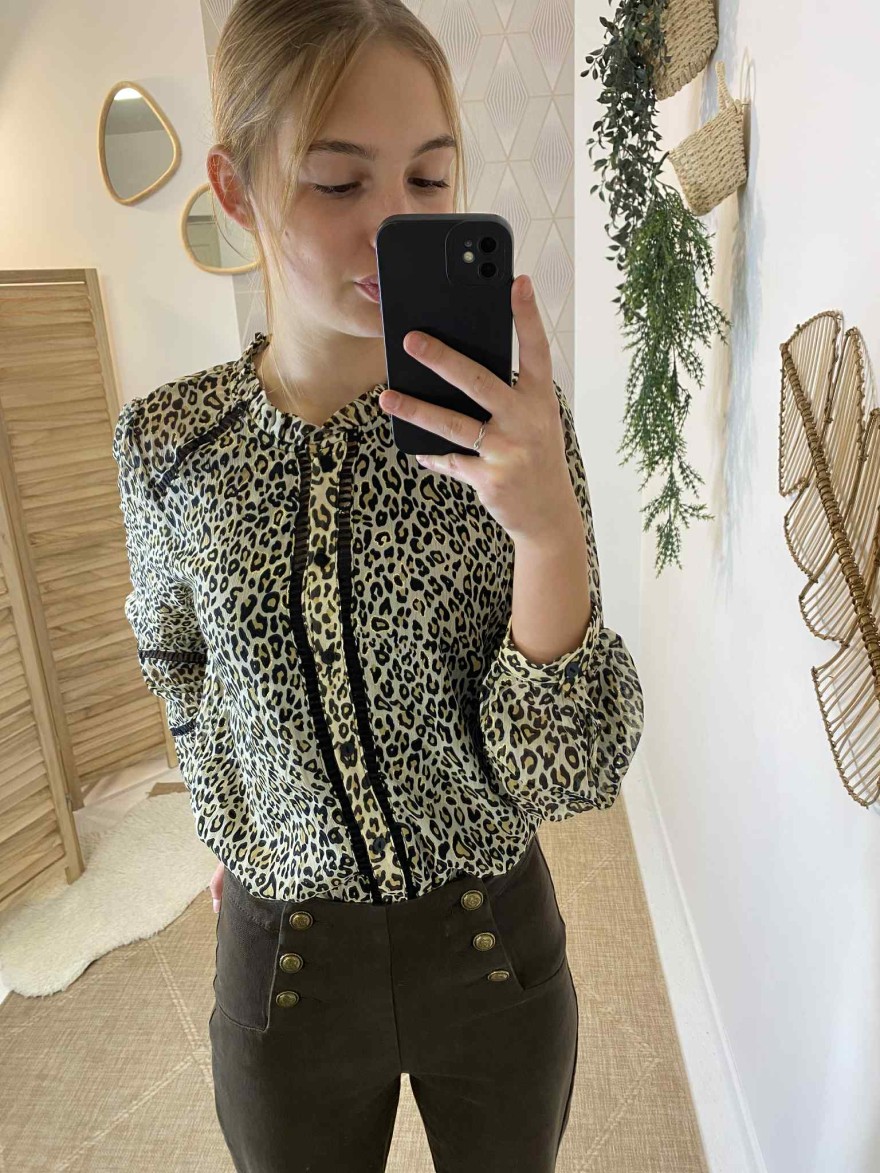 Chemise léopard beige femme Maelle | Marina & Paloma