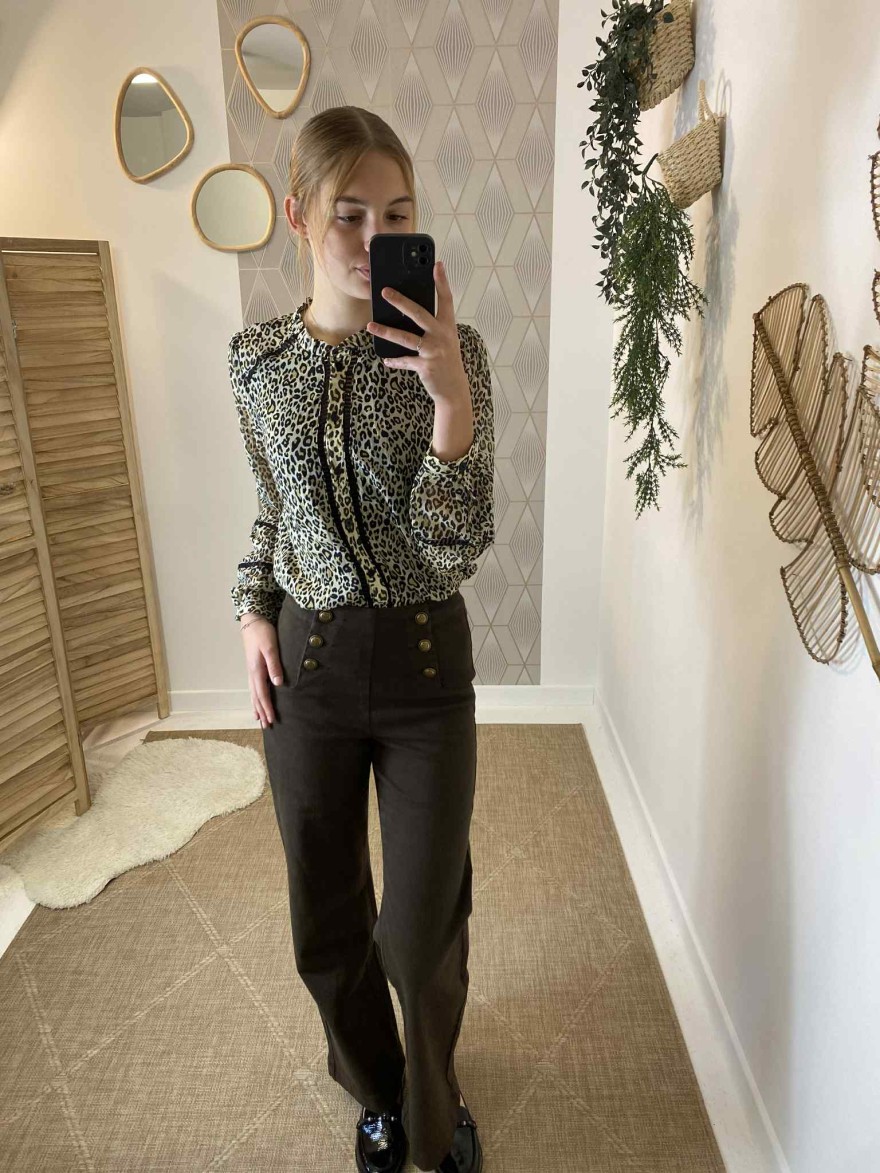 Chemise léopard beige femme Maelle | Marina & Paloma