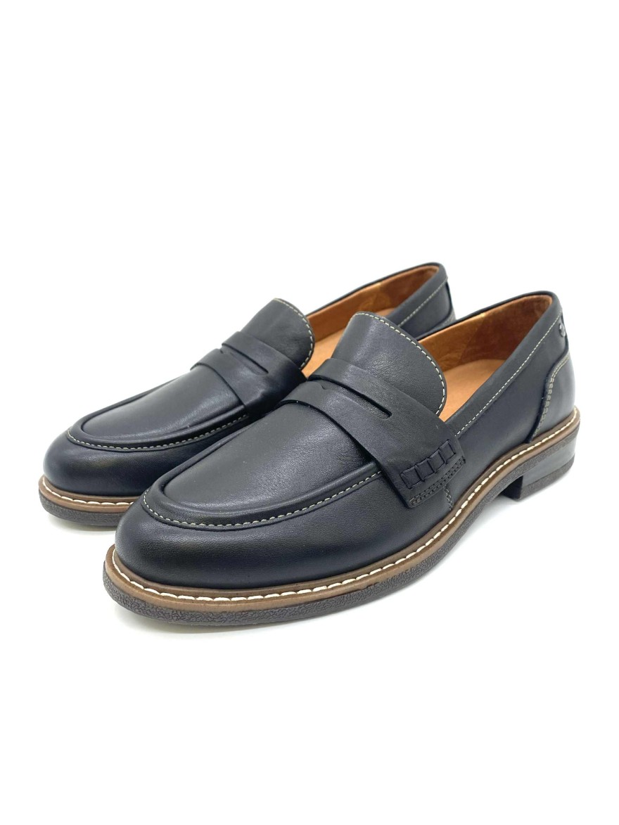 Mocassin Pikolinos Adaya Noir | Chaussures femme cuir confort chic