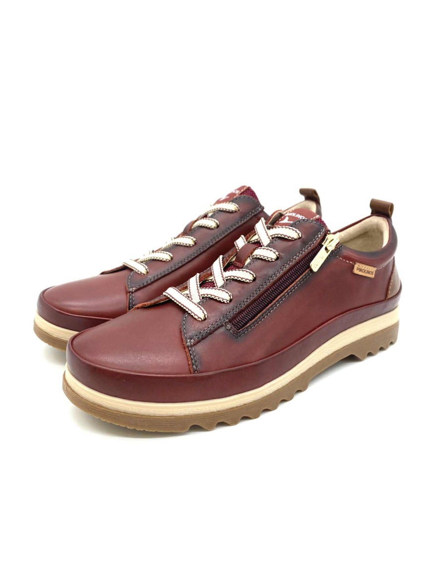 Basket Pikolinos Vigo Femme Bordeaux | Confort et Élégance en cuir