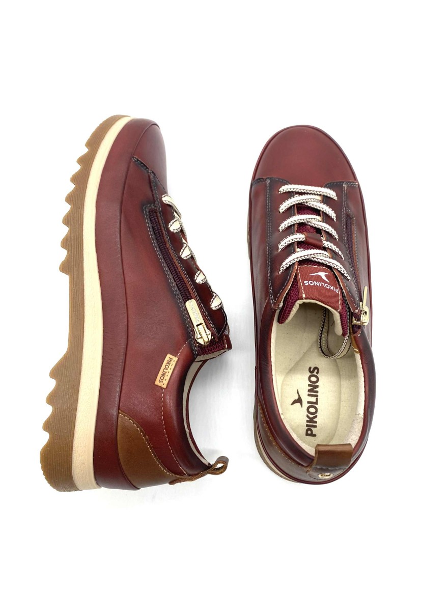 Basket Pikolinos Vigo Femme Bordeaux | Confort et Élégance en cuir