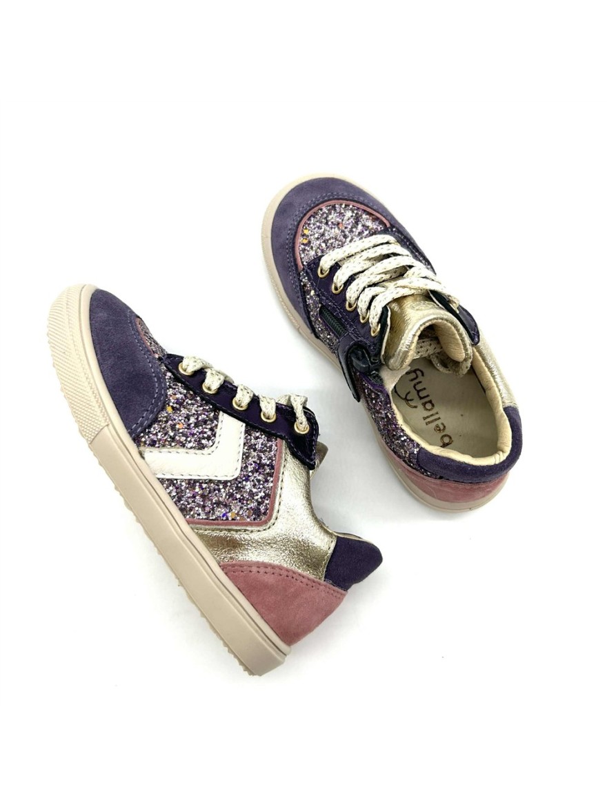 Basket fille Copi rose & violet à paillettes - Bellamy | Marina & Paloma