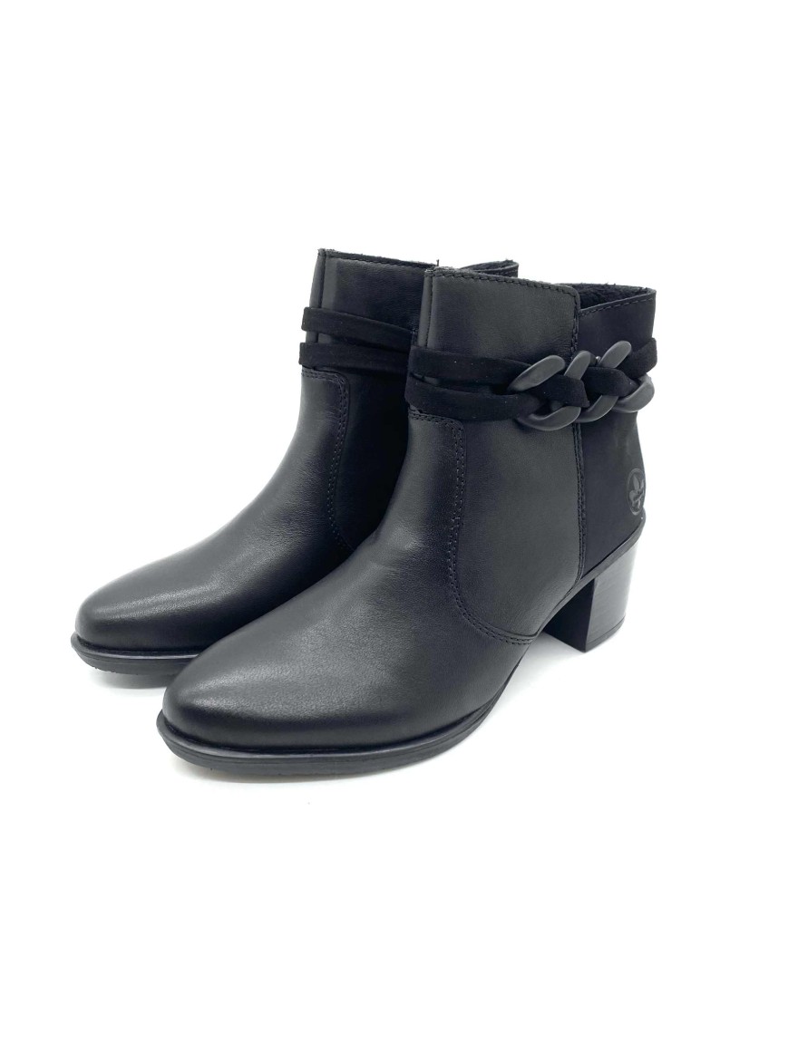 Bottine à Talon Rieker Y2066-00 élégante noire | Marina & Paloma