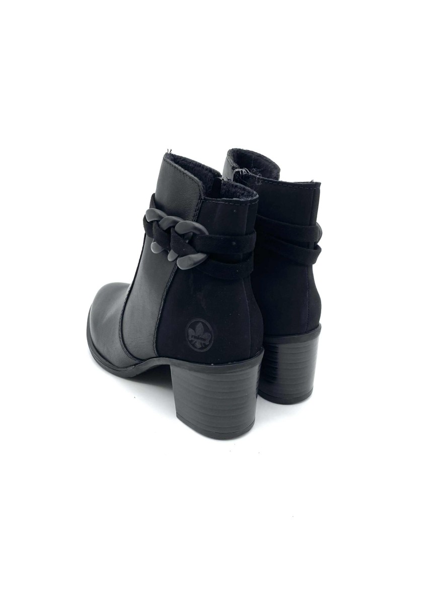 Bottine à Talon Rieker Y2066-00 élégante noire | Marina & Paloma