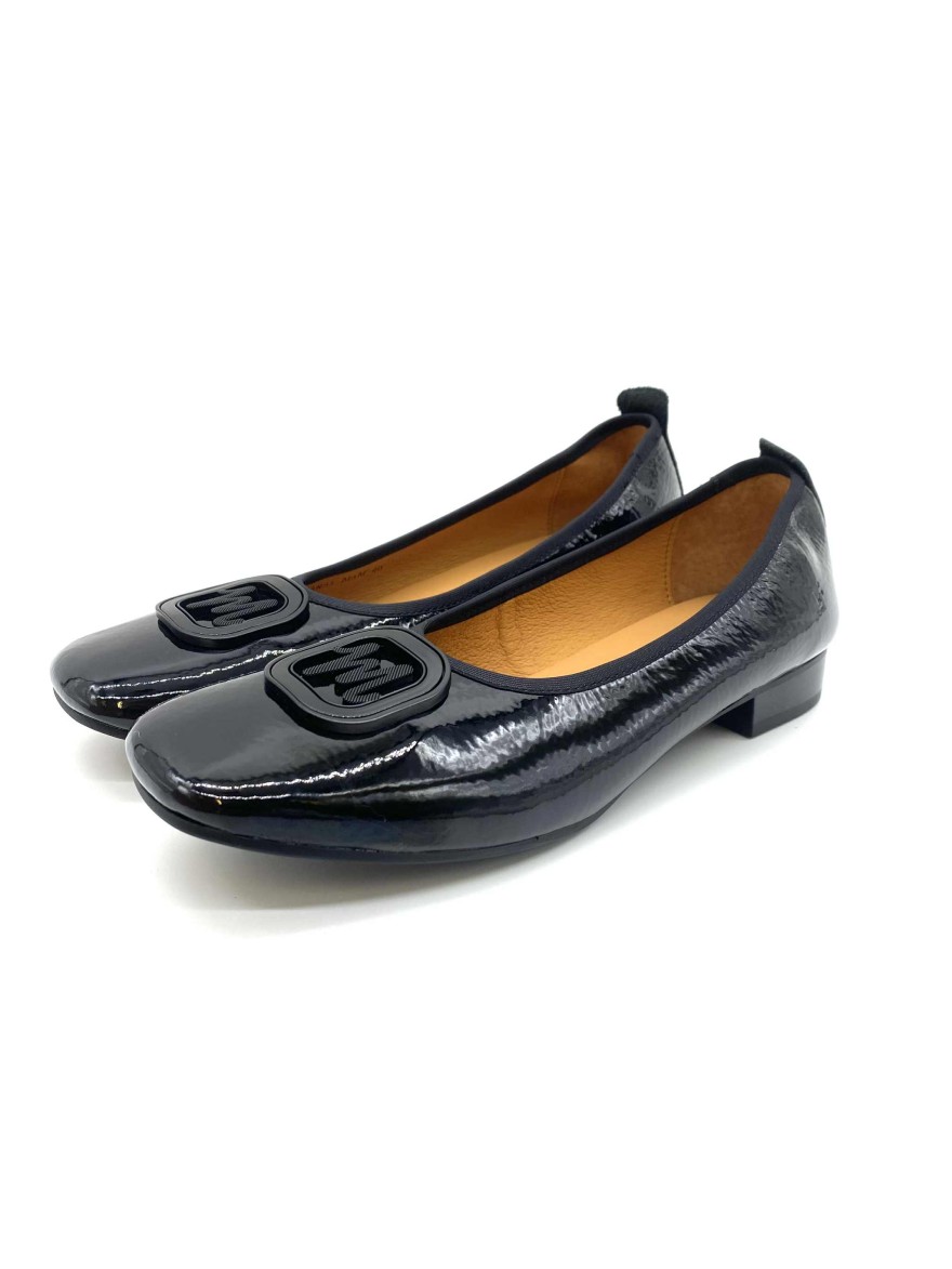 Ballerine Armel Mamzelle cuir verni noir chic | Marina & Paloma