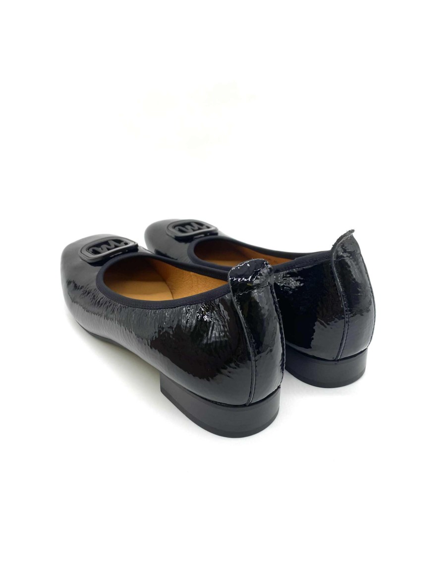 Ballerine Armel Mamzelle cuir verni noir chic | Marina & Paloma