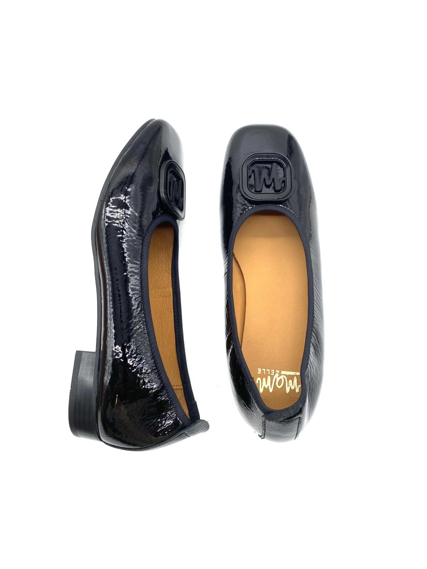 Ballerine Armel Mamzelle cuir verni noir chic | Marina & Paloma