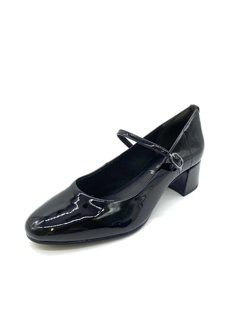 Escarpin Tamaris à Bride 22312 Noir Verni | Marina & Paloma