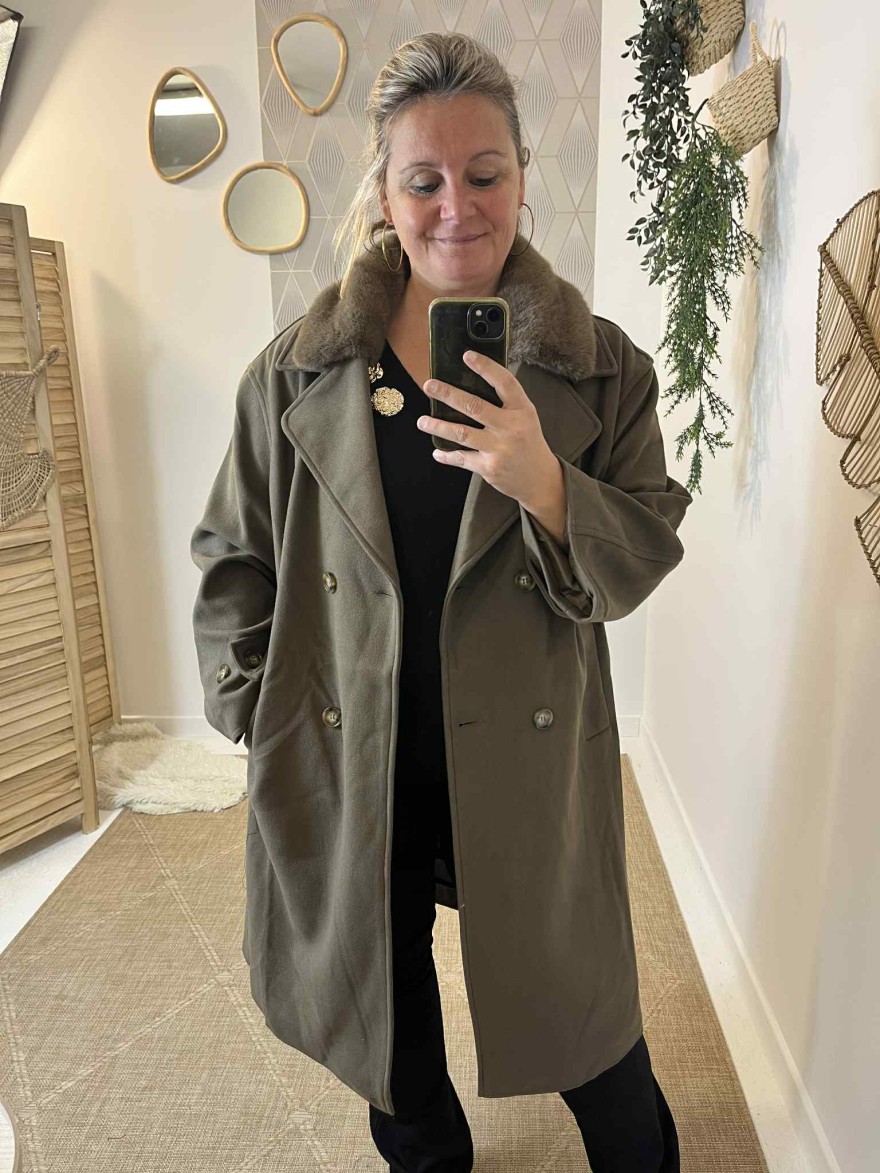 Manteau long marron foncé coupe droite – Attrait Paris | Marina & Paloma