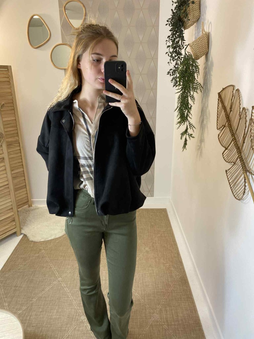 Veste bombers noire Miss Azur | Marina & Paloma