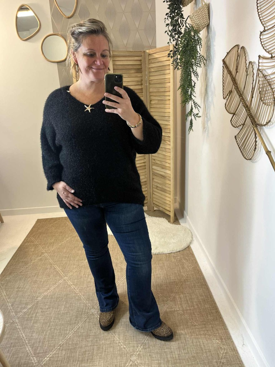 Pull maille noir grande taille E&F | Marina & Paloma