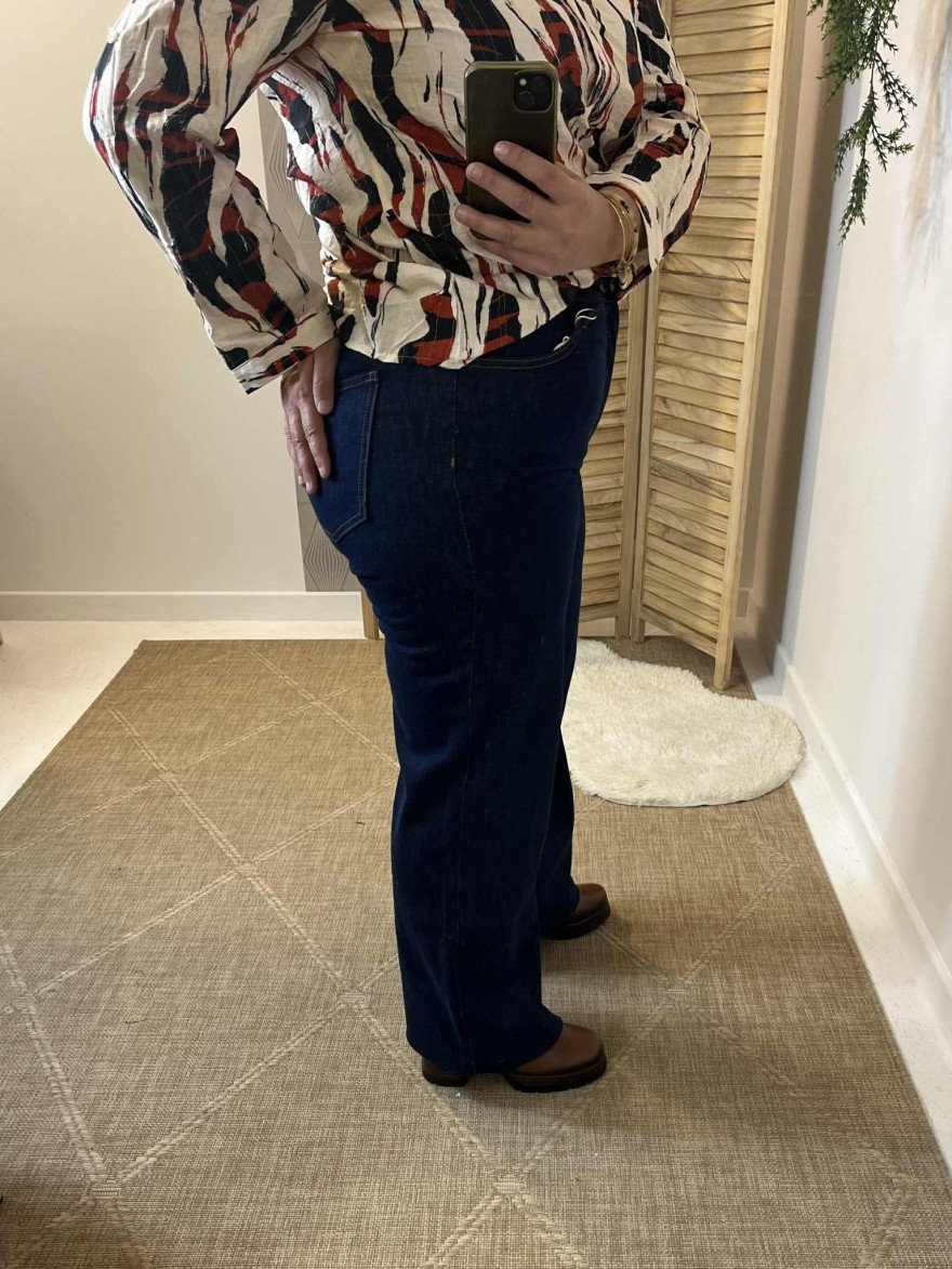 Jean brut grande taille Oarije coupe wide leg | Marina & Paloma