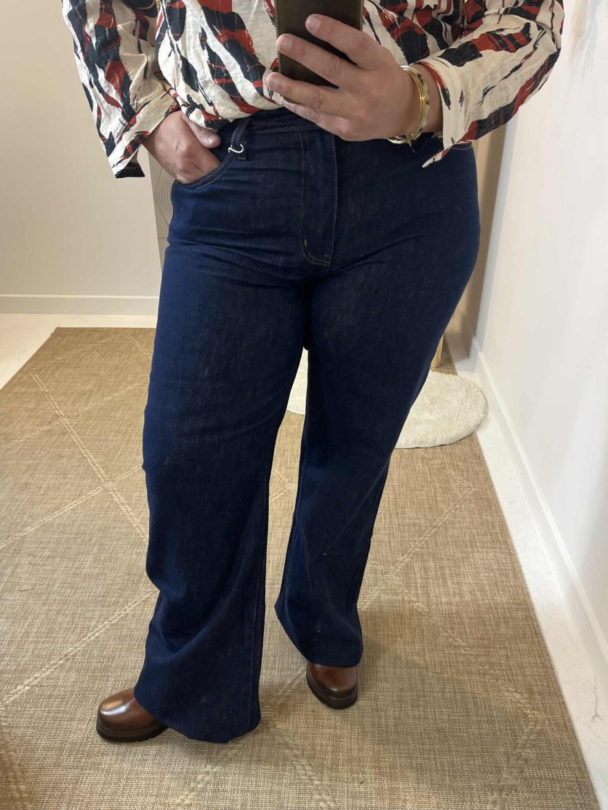 Jean brut grande taille Oarije coupe wide leg | Marina & Paloma