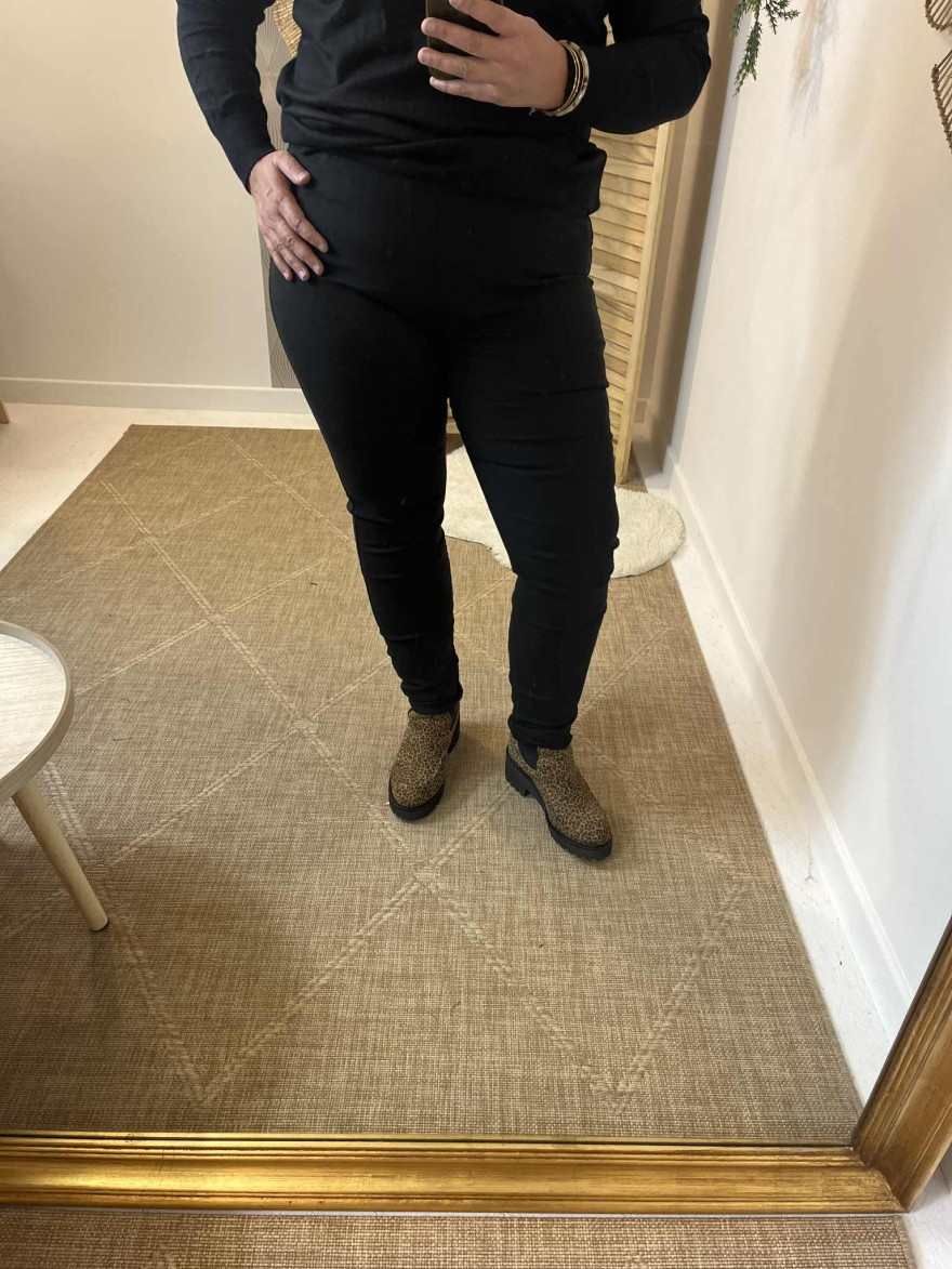 Pantalon grande taille noir Christy stretch taille haute | Marina & Paloma