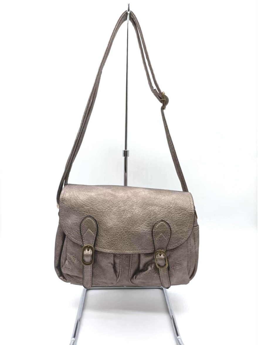 Sac besace double poche taupe Mandoline | Marina & Paloma