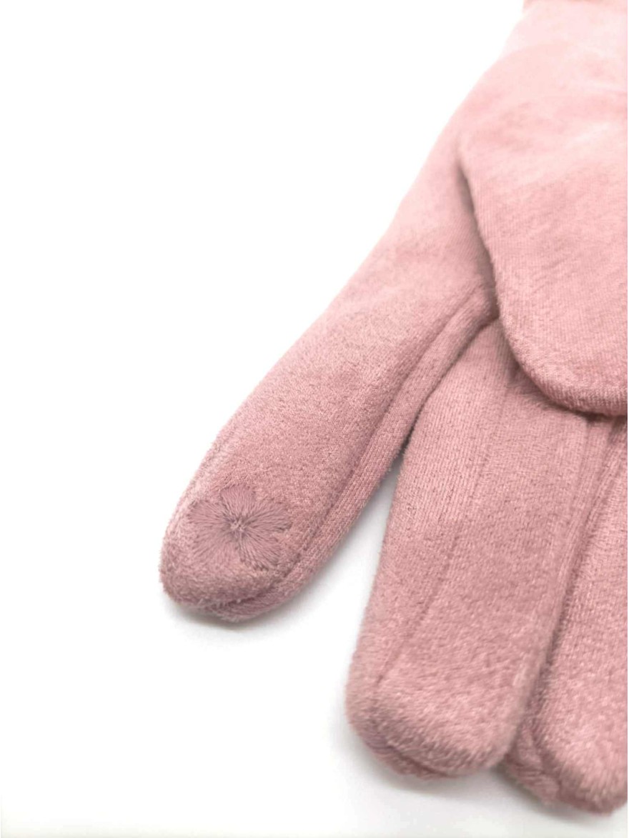 Gants Suédine Unis Rose Poudré | Marina & Paloma