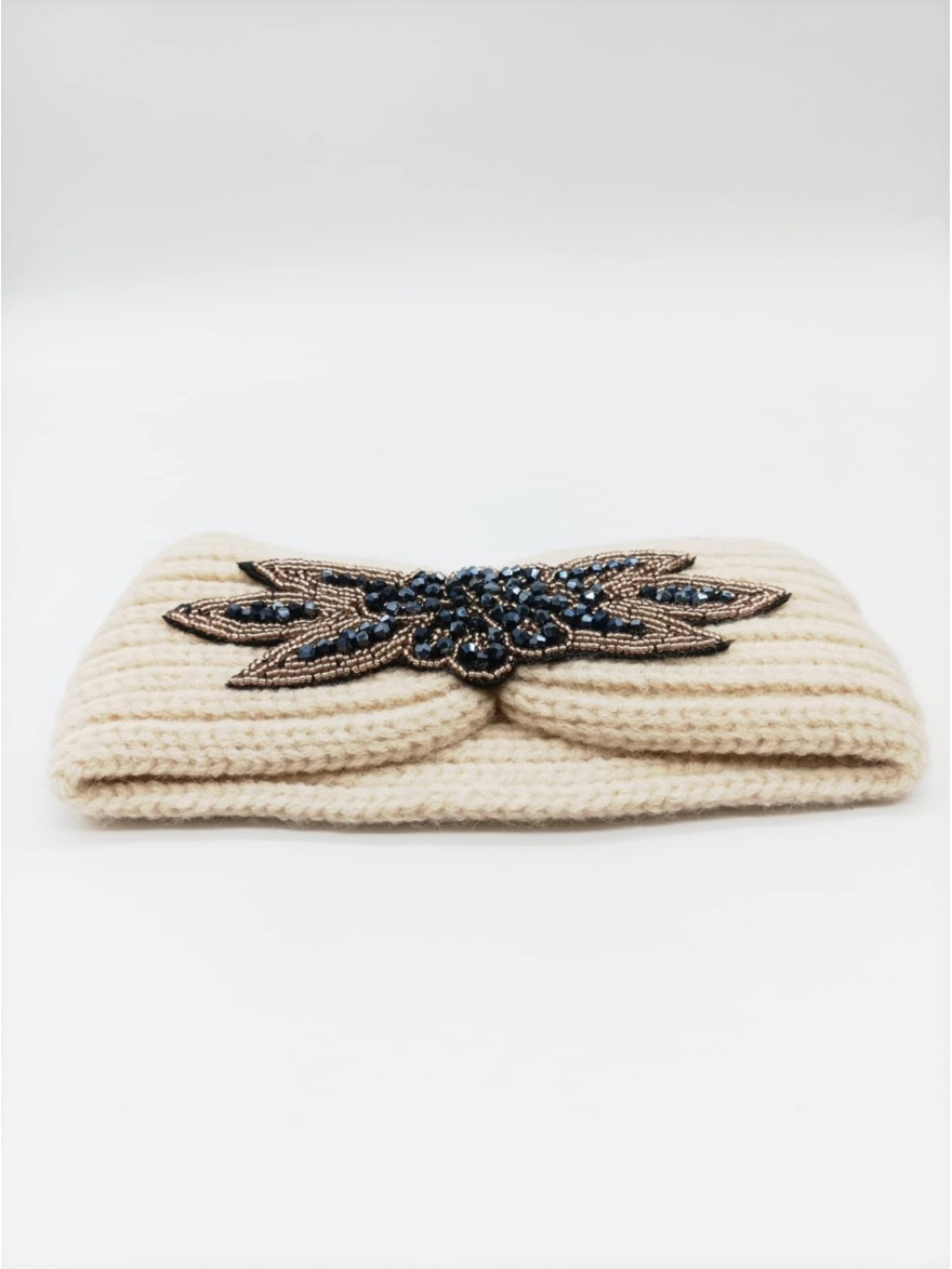 Bandeau Hiver beige crème tricoté | Marina & Paloma