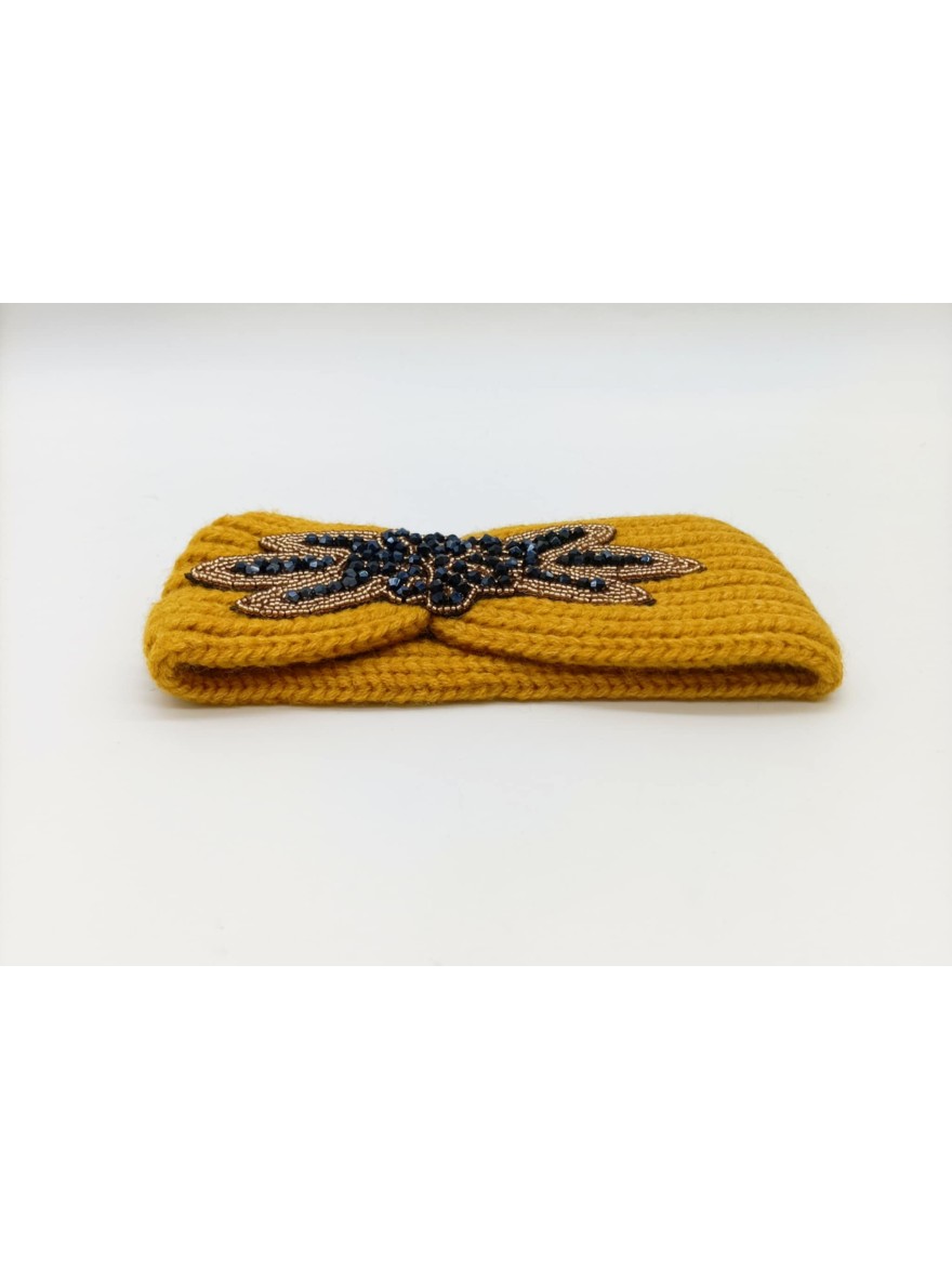 Bandeau Hiver Jaune Moutarde Élégant | Marina & Paloma