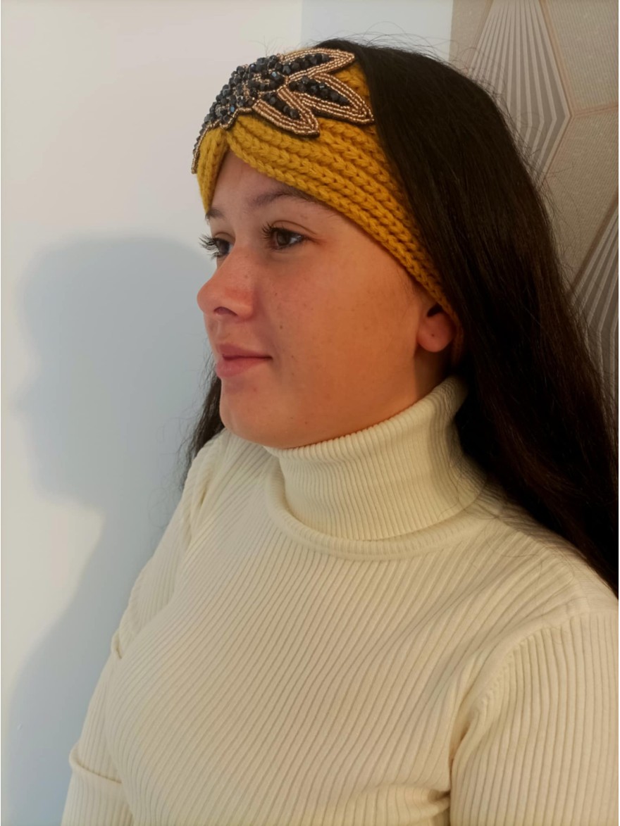 Bandeau Hiver Jaune Moutarde Élégant | Marina & Paloma