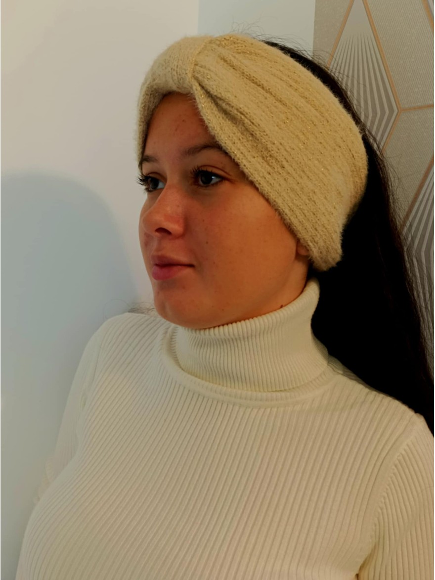 Bandeau Brillant Hiver Beige | Marina & Paloma