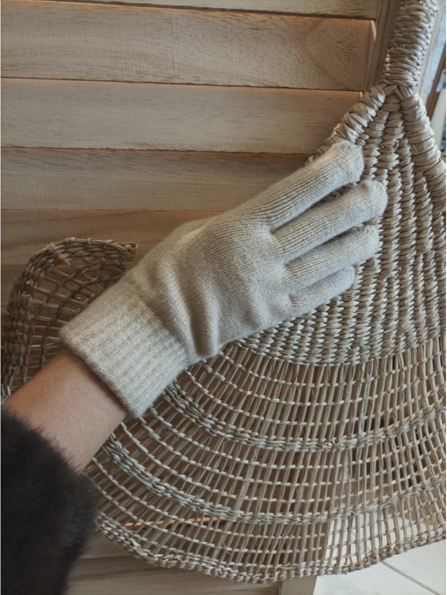 Gants en Maille Beige Clair | Marina & Paloma