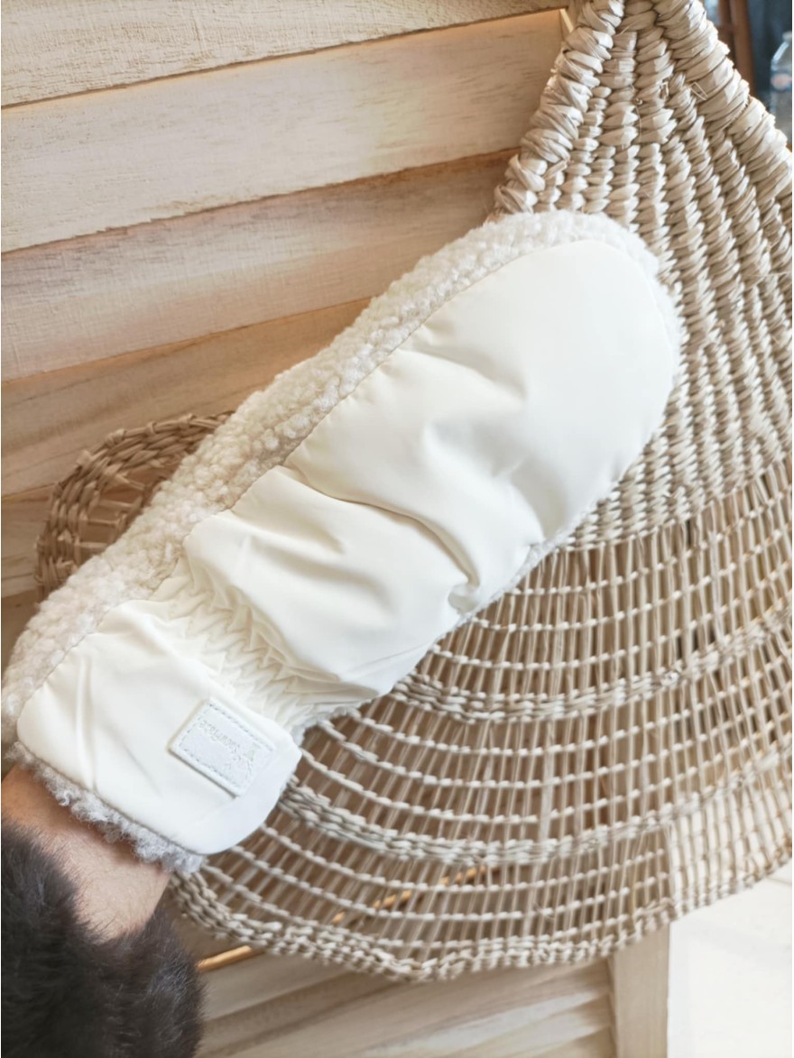 Moufle Moumoute beige et crème | Marina & Paloma