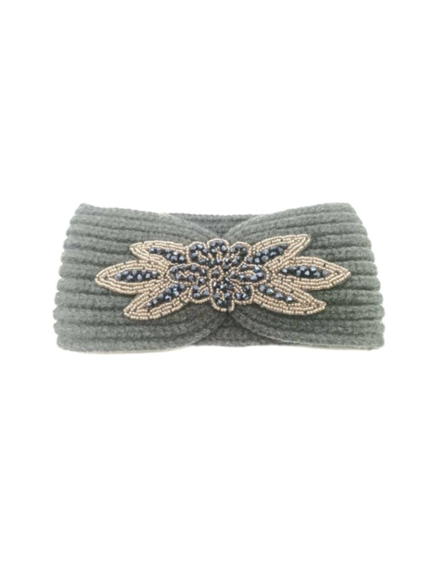 Bandeau Hiver Gris à Perles | Marina & Paloma