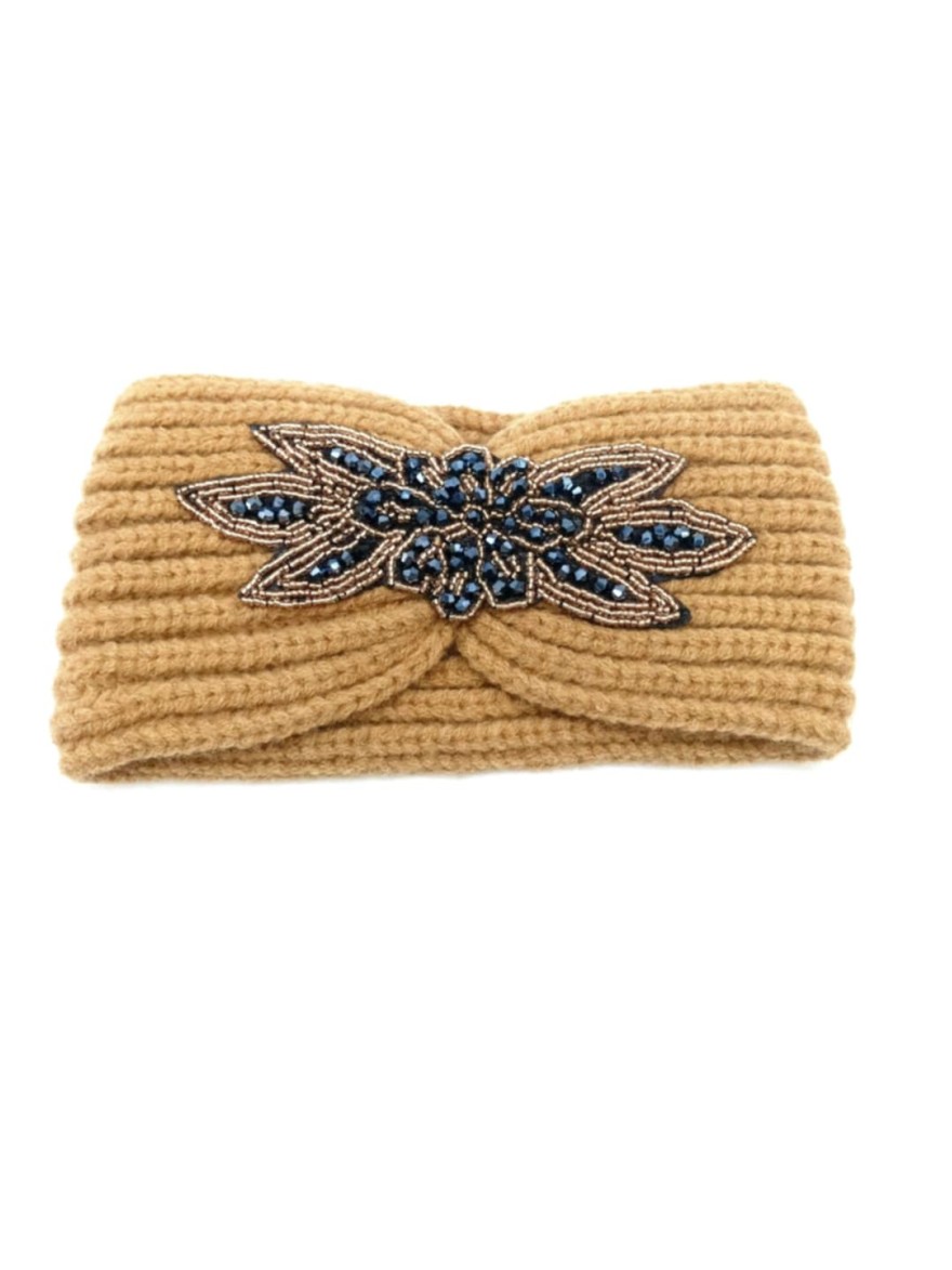Bandeau Hiver Camel Brodé | Marina & Paloma