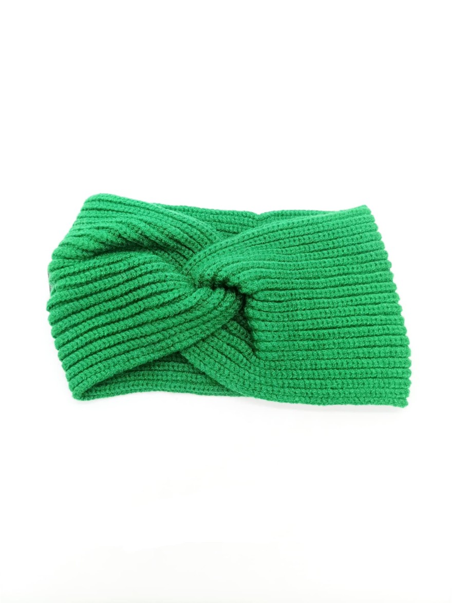 Bandeau Hiver vert vif torsadé | Marina & Paloma
