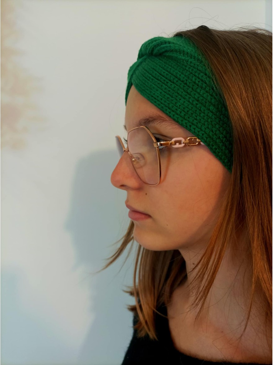 Bandeau Hiver vert vif torsadé | Marina & Paloma