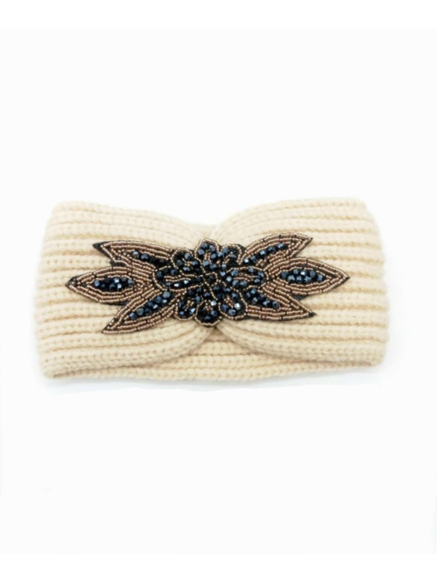 Bandeau Hiver beige crème tricoté | Marina & Paloma