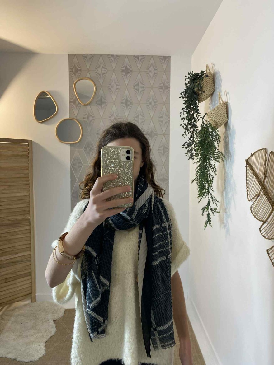 Foulard hiver keffieh noir et blanc Made in Italy | Marina & Paloma