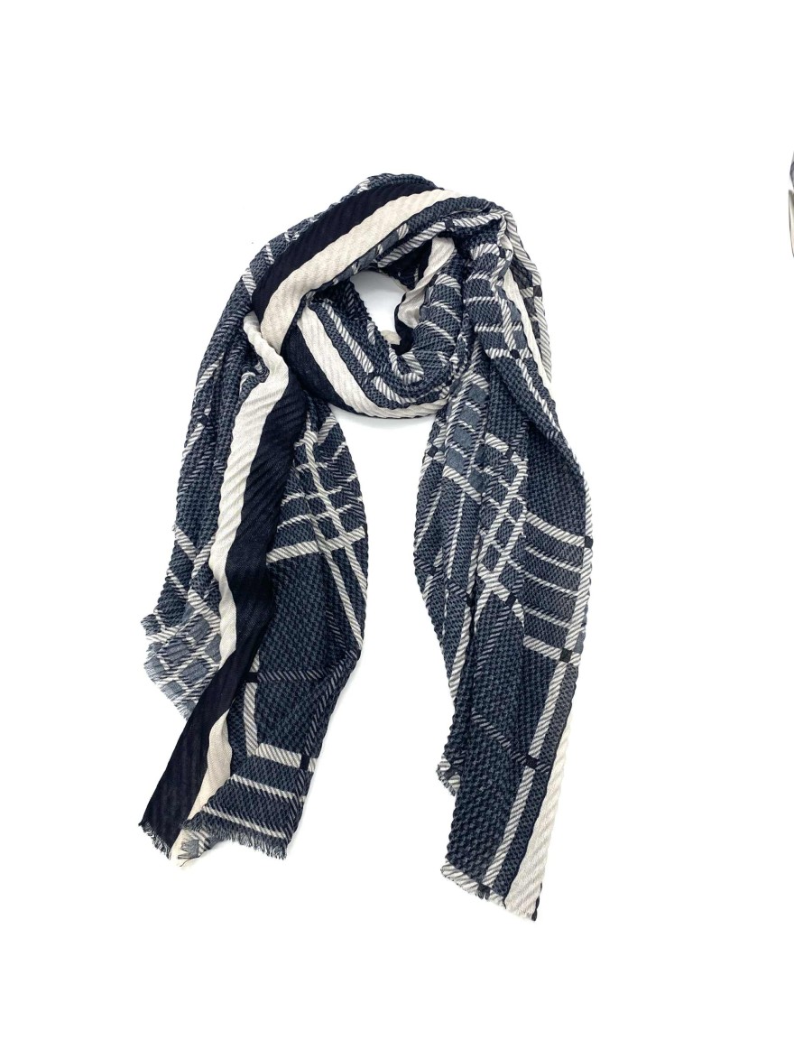 Foulard hiver keffieh noir et blanc Made in Italy | Marina & Paloma