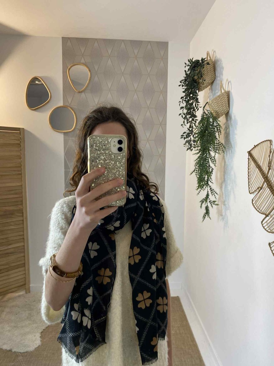 Foulard Trèfle à Détail Doré | Marina & Paloma