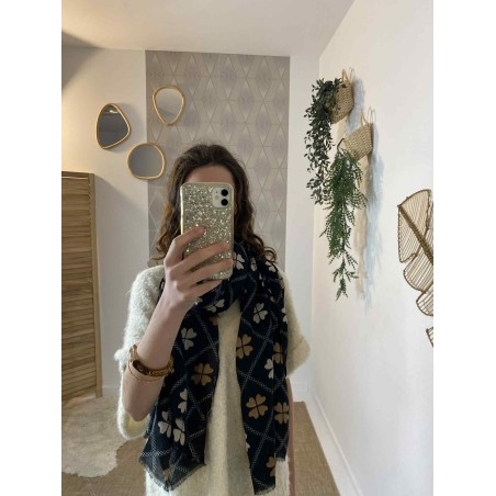 Foulard Trèfle à Détail Doré | Marina & Paloma