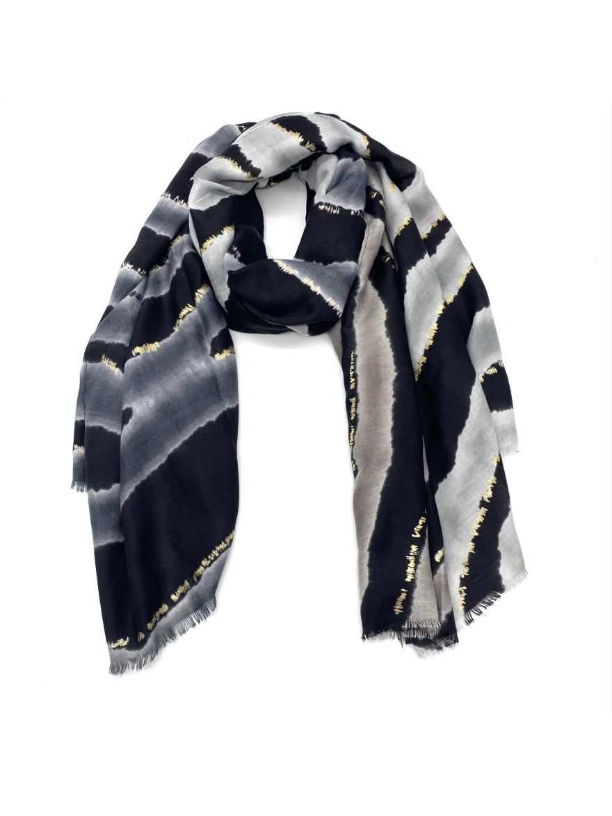 Foulard Hiver à Motif Dégradé Noir et Gris | Marina & Paloma