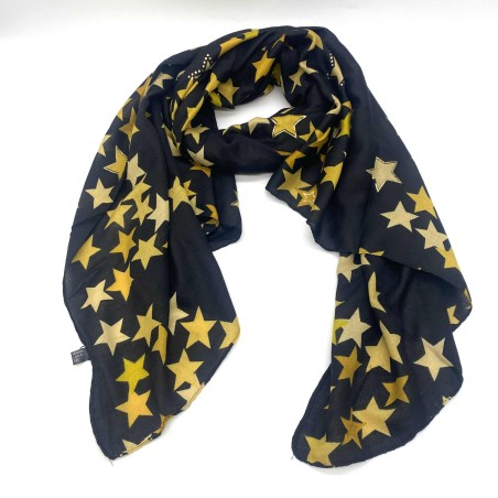 Foulard étoile à détail doré noir | Marina & Paloma