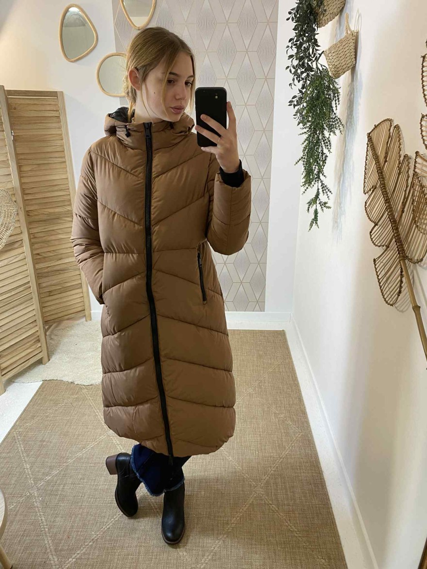 Manteau long camel AT8557-2 | Marina & Paloma