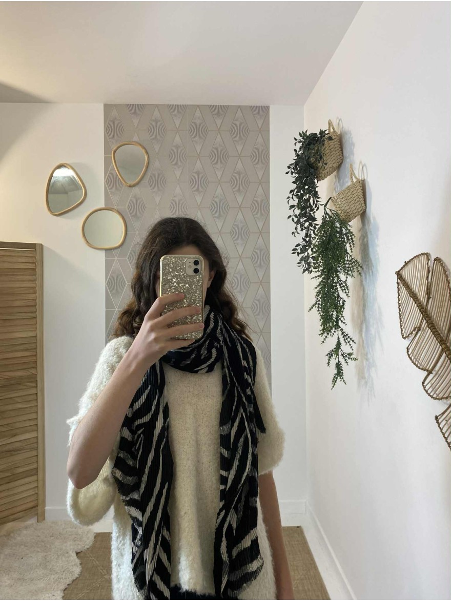 Foulard zébré noir et blanc | Marina & Paloma