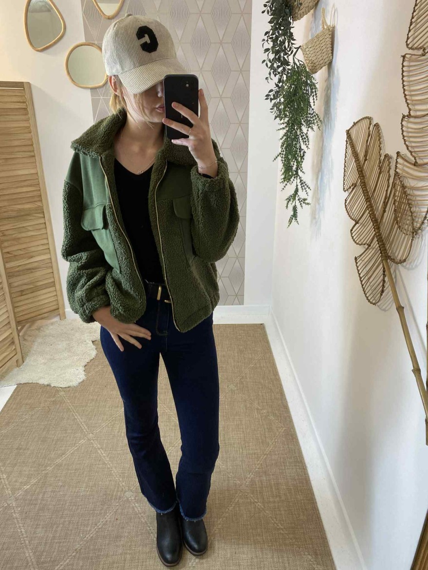 Veste moumoute verte 1244-3| Marina & Paloma